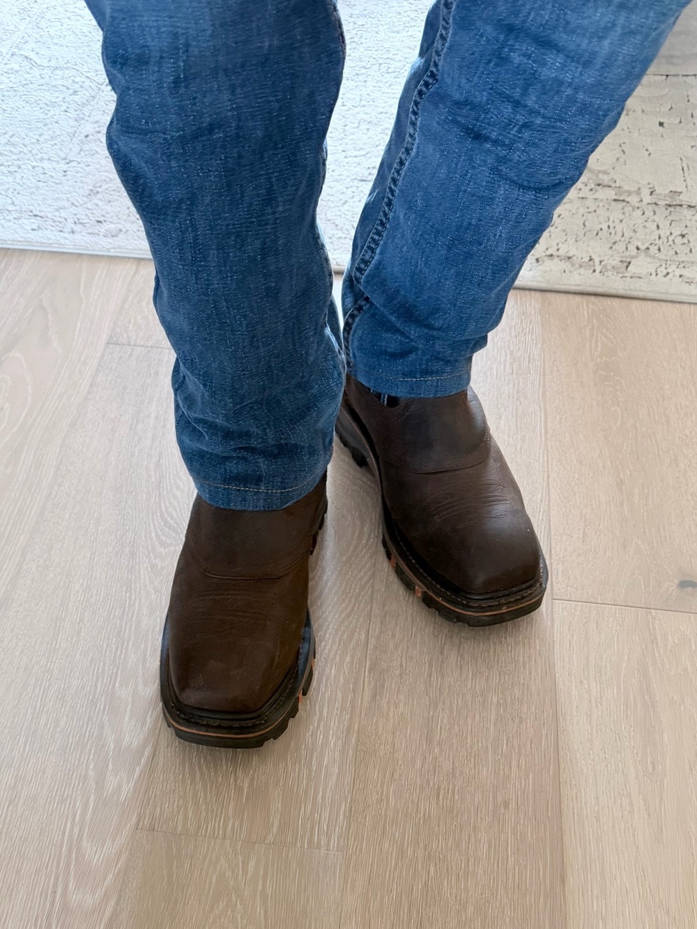 Cody James Brown Leather Cowboy Boots with Embroidered Shaft - Carbon Fiber Toe - Picture 4 of 11